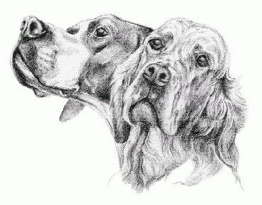 Dwie głowy psów tatuaż wzór