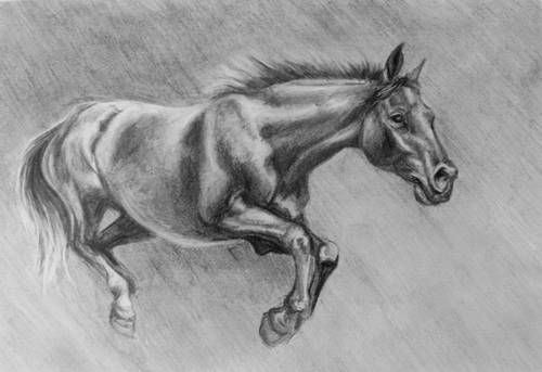 Galopujący koń wzór tatuażu