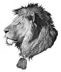 Głowa lwa wzór tatuażu