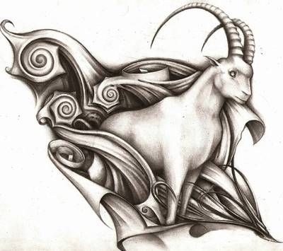 Koziorożec wzór tatuażu