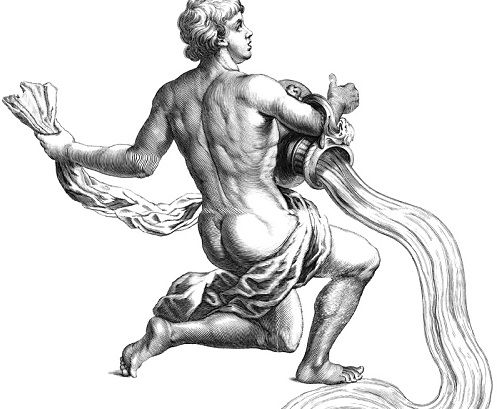 Mężczyzna wodnik wzór tatuażu