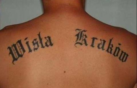 Napis tatuaż Wisła Kraków