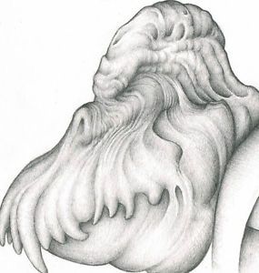 Obrzydliwy monster tatuaż wzór