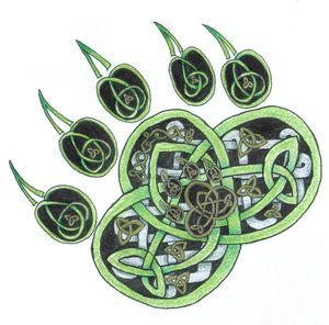 Odcisk łapy tribal wzór tatuażu