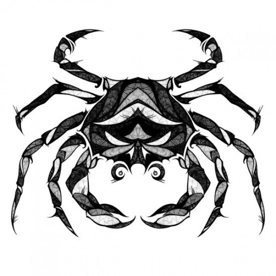 Rak tatuaż ze znakiem zodiaku