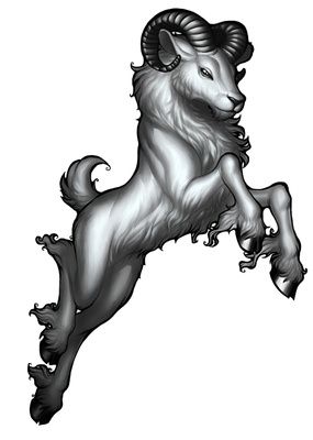 Wzór tatuażu skaczący baran