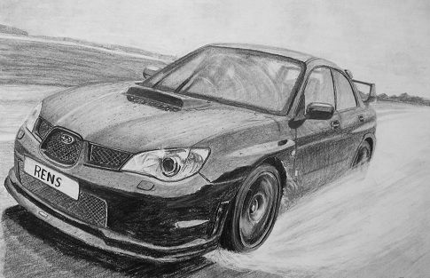 Sportowy samochód tatuaż wzór