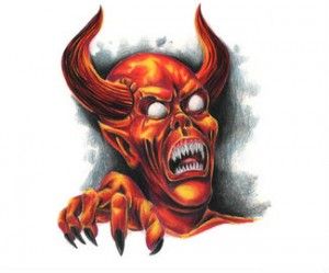 Straszna postać z rogami