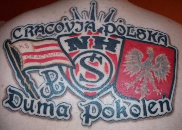 Tatuaż Cracovia Kraków kibice