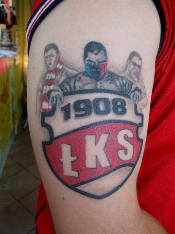 Tatuaż kibice ŁKS Łódź