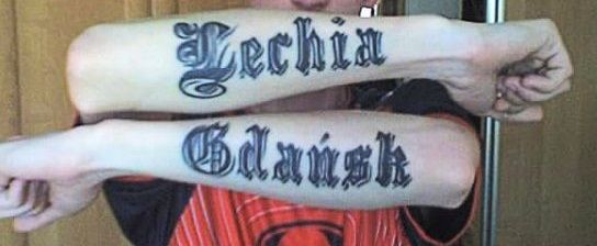 Tatuaż na rękach Lechia Gdańsk