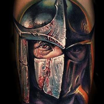 Tatuaż twarz rycerza