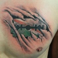 Biomechanika żyletka Legia Warszawa tatuaż