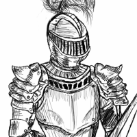 Czarny rycerz z pióropuszem