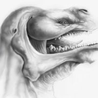 Monster z zębami wzór tatuażu