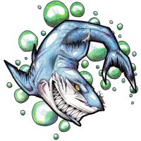 Niebieski rekin wzór tatuażu