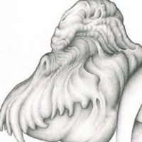 Obrzydliwy monster tatuaż wzór