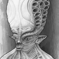 Przerażająca postać tatuaż wzór