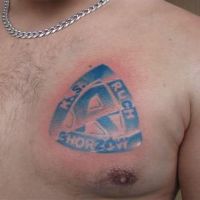 Ruch Chorzów tatuaż na piersi