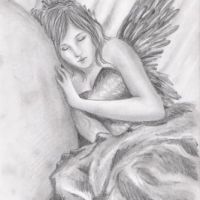 Śpiący anioł wzór tatuażu