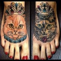 Tatuaże koty stopy