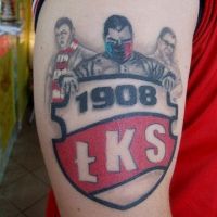 Tatuaż kibice ŁKS Łódź