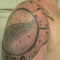 Tatuaż na ramieniu Lechia Gdańsk