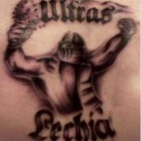 Tatuaż z kibicem Lechia