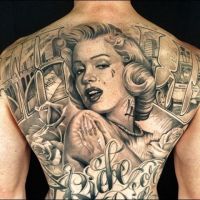 Tatuaż z Merlin Monroe