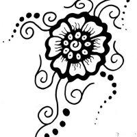 Tribal kwiatek tatuaż wzór