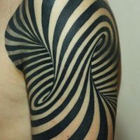 Trójwymiarowe pasy zebra tatuaż