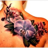 Trzy kwiaty orchidei tatuaż