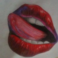 Wzór tatuażu czerwone usta