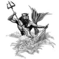 Wzór tatuażu Neptun i statek