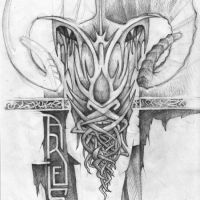 Zakręcone rogi baran tatuaż wzór