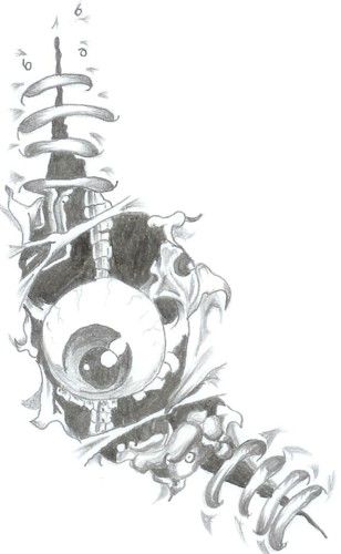 Wzór biomechanika tatuaż oko