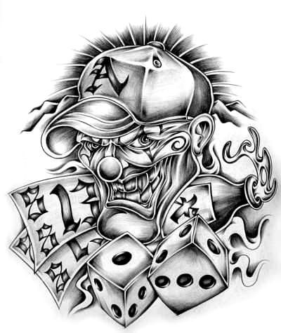 Wzór tatuażu gry i karty
