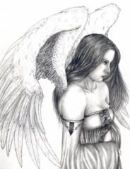 Wzór tatuażu kobieta anioł