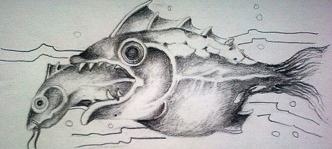 Znak zodiaku tatuaż wzór ryby