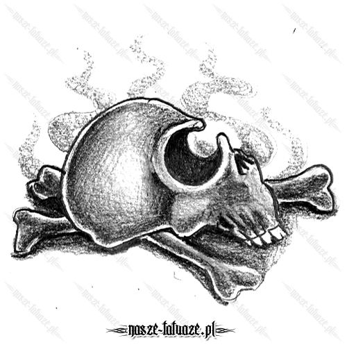 Czaszka z dwiema kościami