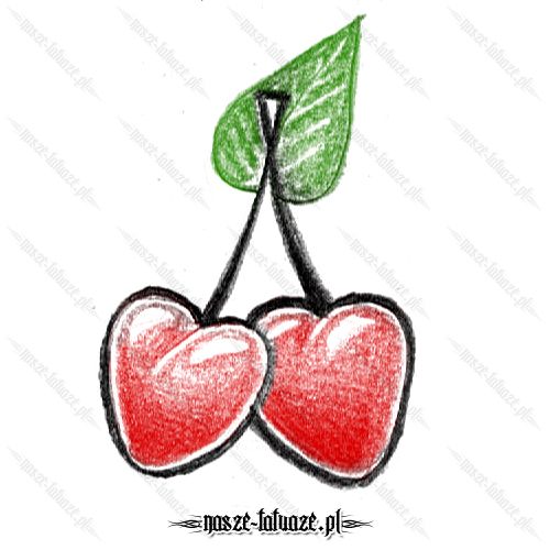 Czerwone wisienki serca