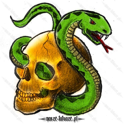 Złota czaszka i wąż