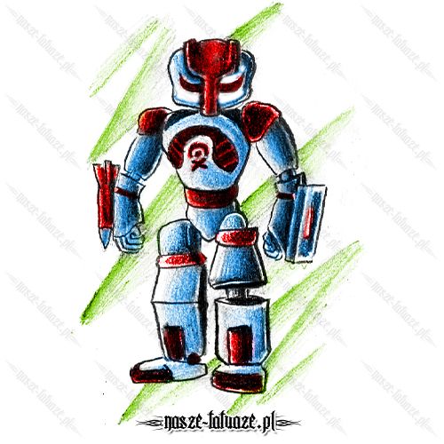 Niebiesko-czerwony robot