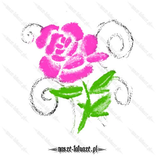 Różowy kwiat tribal