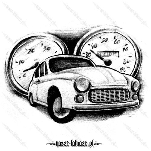 Samochód i dwa zegary