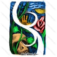 Kolorowy wzór z czaszką