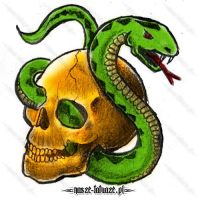 Złota czaszka i wąż
