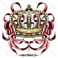 Złota korona i wstążki