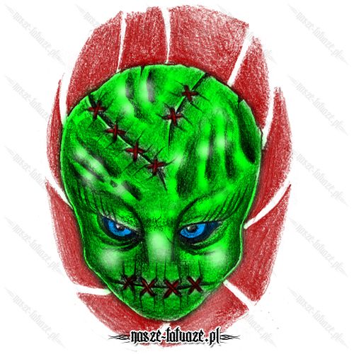 Zielona twarz monstera