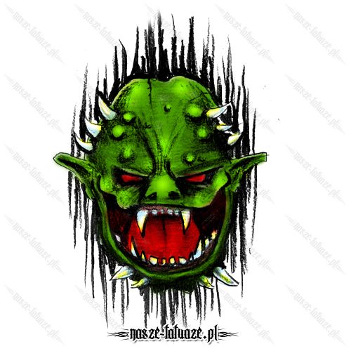 Zielony potwór z kłami